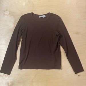 Fiorlini International Classic Long-Sleeve Crewneck Top - Brown Medium (QQ)